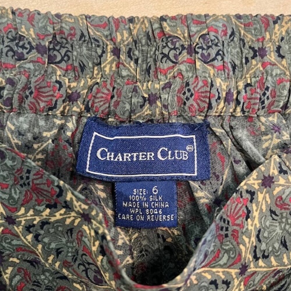 100% Silk Baroque Print Pants - like new - Picture 7 of 7